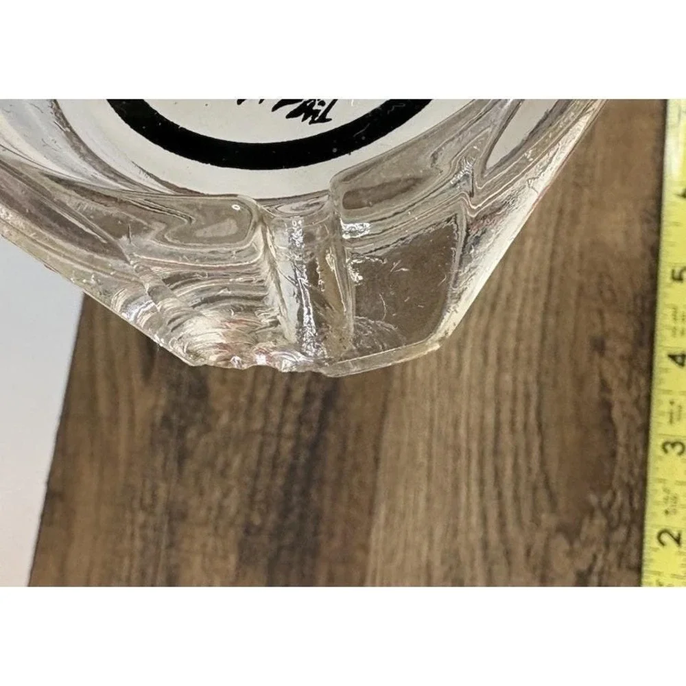 Vintage Dimitri's Glass Ash Tray Bull Horn Horns Cattle Cowboy Restaurant Bar